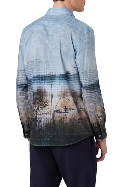 Bugatchi Julian Photoprint Cotton Button-up Shirt In Chestnut
