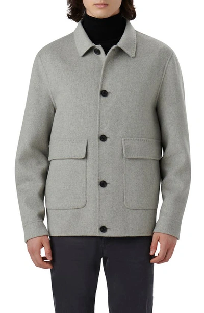 Shop Bugatchi Pickstitch Wool Blend Jacket In Platinum