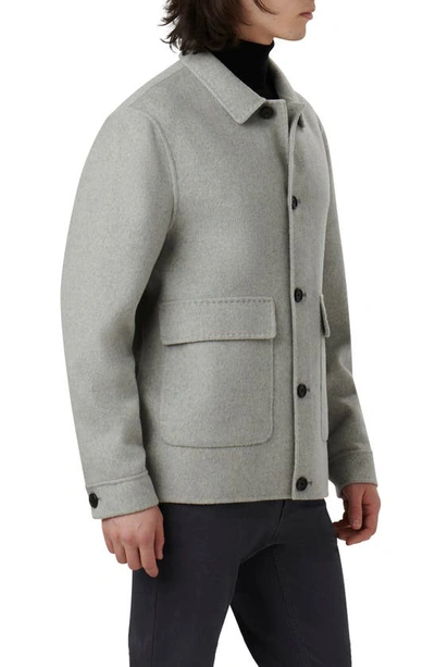 Shop Bugatchi Pickstitch Wool Blend Jacket In Platinum