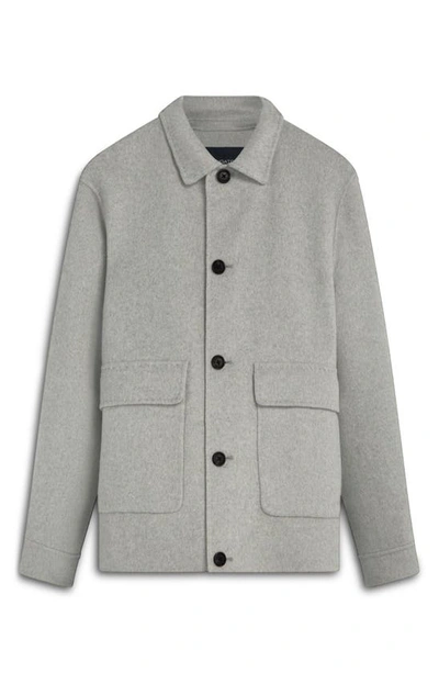 Shop Bugatchi Pickstitch Wool Blend Jacket In Platinum