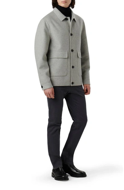 Shop Bugatchi Pickstitch Wool Blend Jacket In Platinum