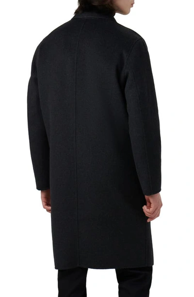 Bugatchi Tailor Fit Wool Blend Longline Coat In Anthracite