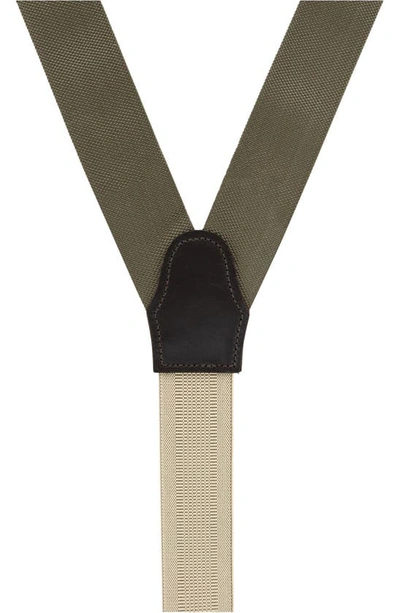 Shop Trafalgar Solid Suspenders In Olive Green