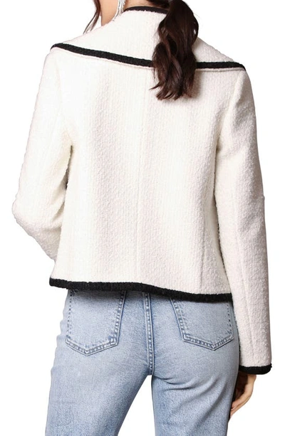 Avec Les Filles Trim Double Breasted Coat In Ivory