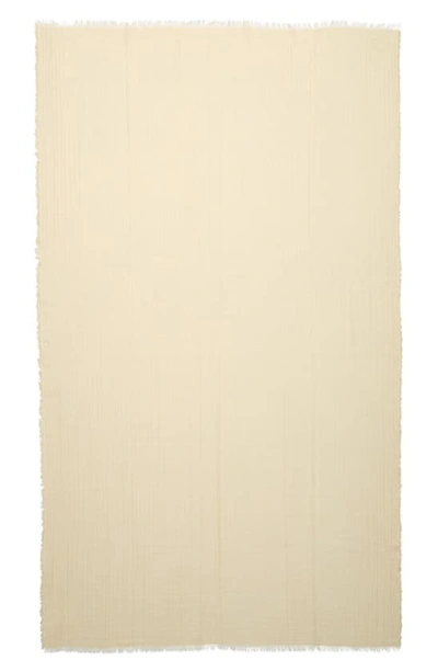 Shop Vince Stripe Cotton Gauze Scarf In Papyrus/ Straw