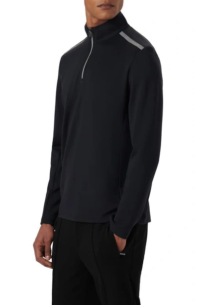Bugatchi Quarter Zip Pullover In Caviar