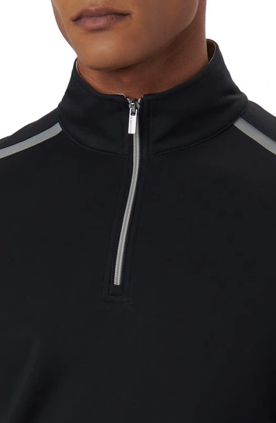Bugatchi Quarter Zip Pullover In Caviar