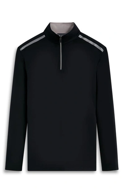 Bugatchi Quarter Zip Pullover In Caviar