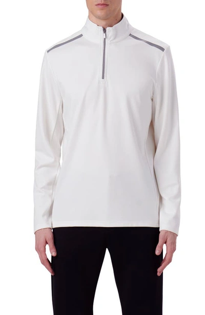 Bugatchi Quarter Zip Pullover In Chalk