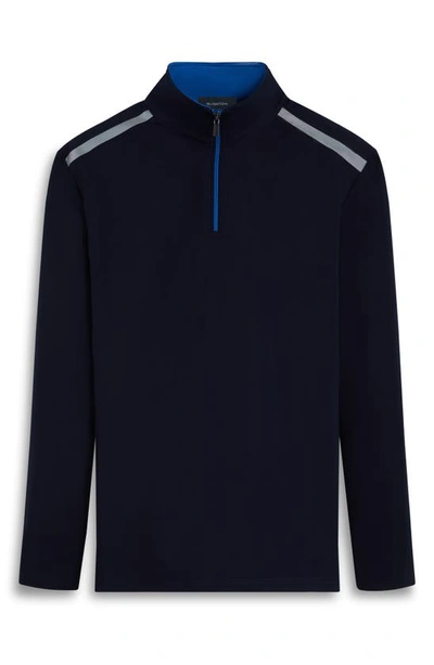 Bugatchi Quarter Zip Pullover In Navy