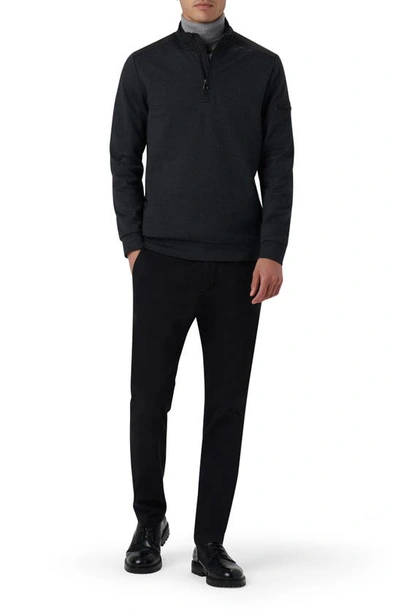 Shop Bugatchi Quarter Zip Pullover In Caviar