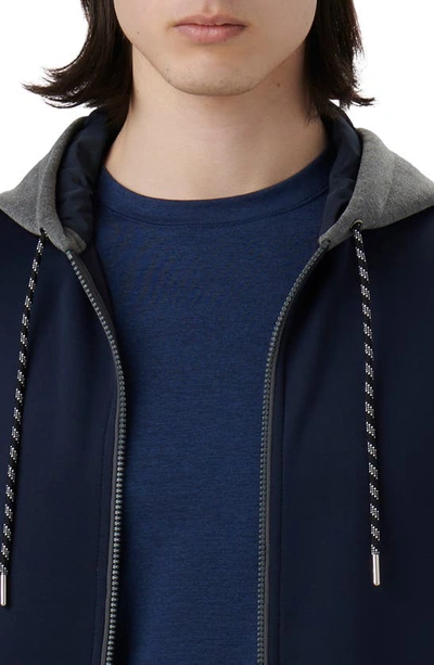 Shop Bugatchi Full Zip Hoodie Jacket In Navy