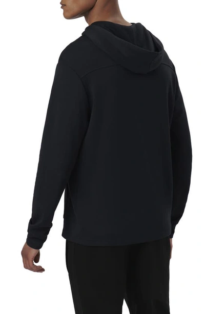 Shop Bugatchi Solid Pullover Hoodie In Caviar