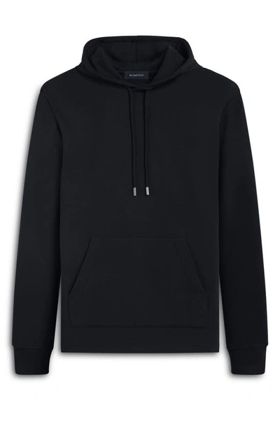 Shop Bugatchi Solid Pullover Hoodie In Caviar