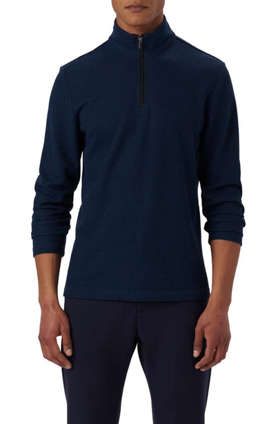 Shop Bugatchi Quarter Zip Pullover In Navy