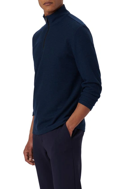 Shop Bugatchi Quarter Zip Pullover In Navy