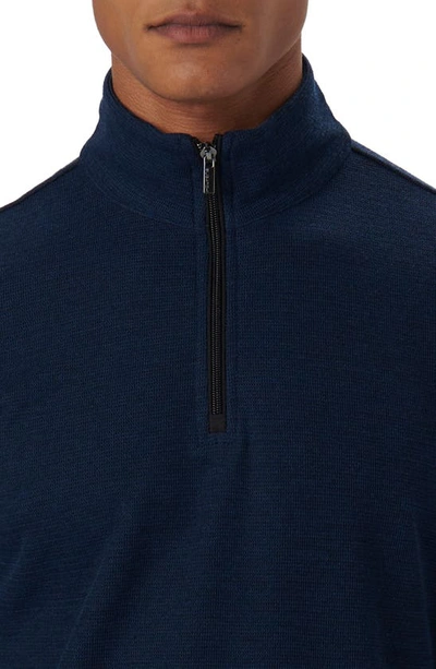 Shop Bugatchi Quarter Zip Pullover In Navy