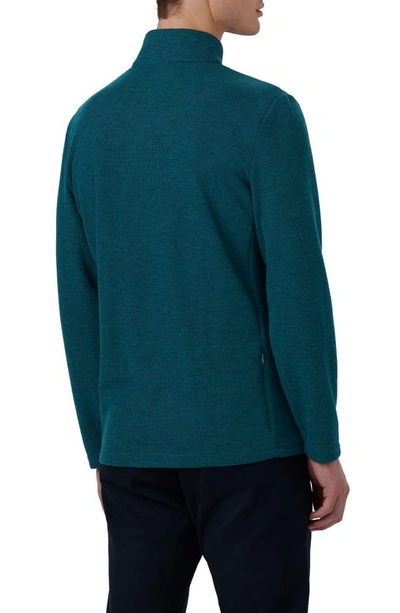 Bugatchi Quarter Zip Pullover In Peacock