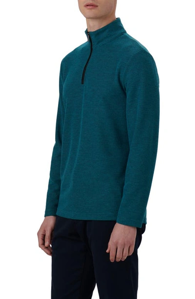 Bugatchi Quarter Zip Pullover In Peacock