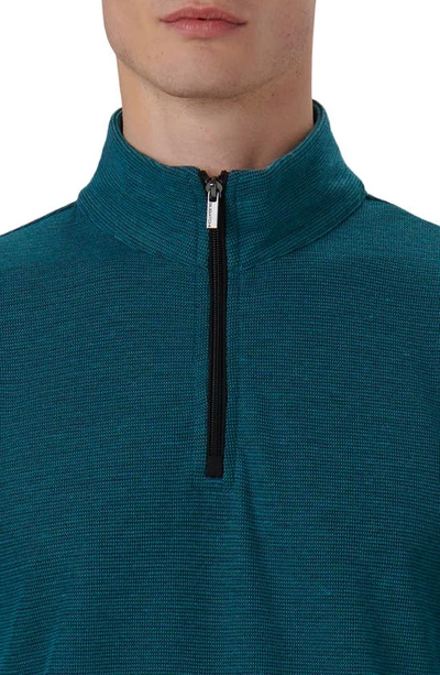 Bugatchi Quarter Zip Pullover In Peacock