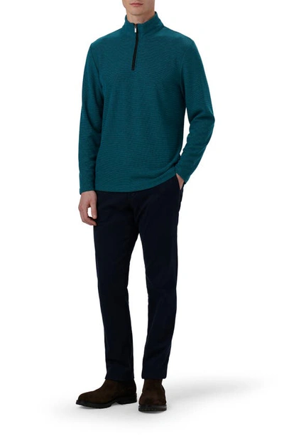 Bugatchi Quarter Zip Pullover In Peacock