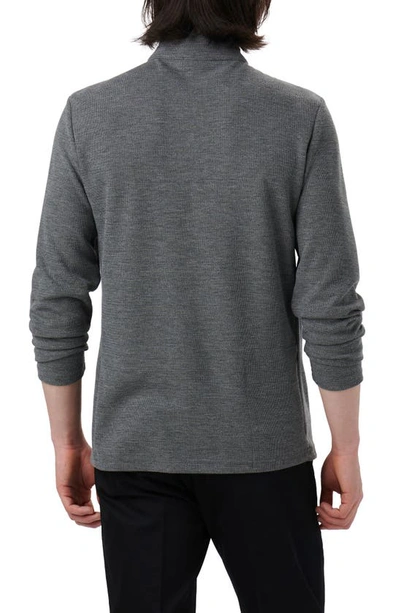 Shop Bugatchi Quarter Zip Pullover In Anthracite