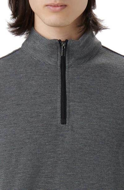 Shop Bugatchi Quarter Zip Pullover In Anthracite