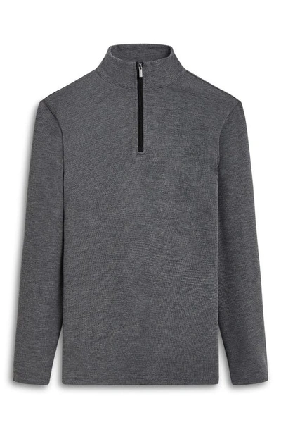 Shop Bugatchi Quarter Zip Pullover In Anthracite