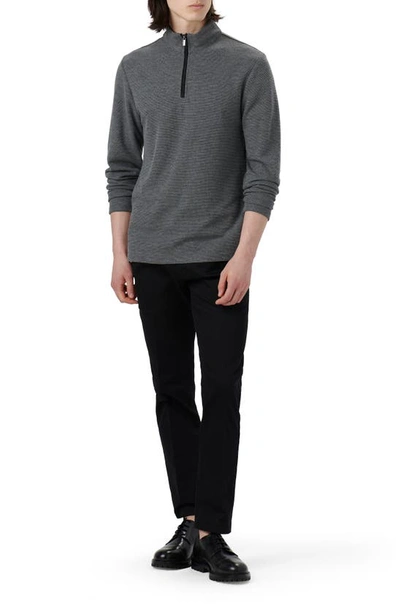 Bugatchi Men's Quarter-zip Sweater With Back Pocket In Anthracite