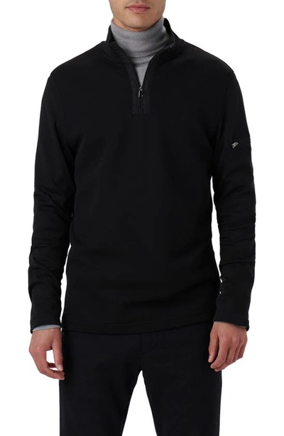 Shop Bugatchi Quarter Zip Pullover In Caviar