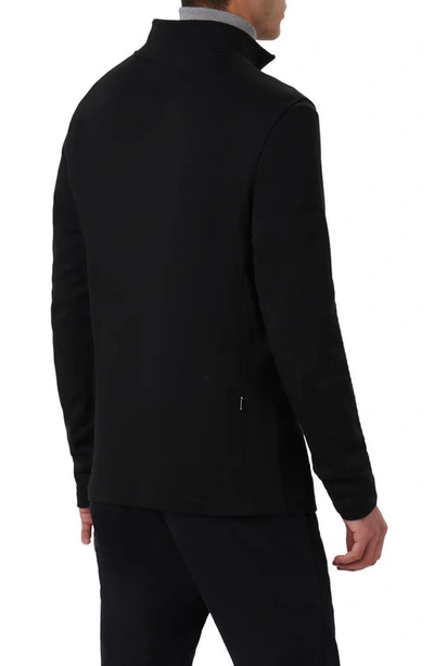 Bugatchi Quarter Zip Pullover In Caviar