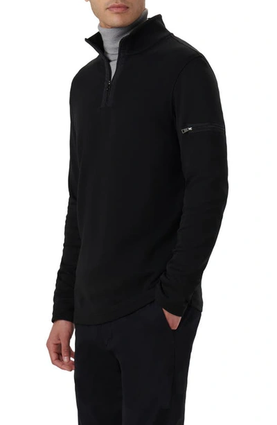Bugatchi Quarter Zip Pullover In Caviar