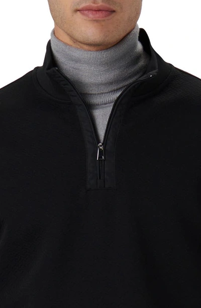Bugatchi Quarter Zip Pullover In Caviar