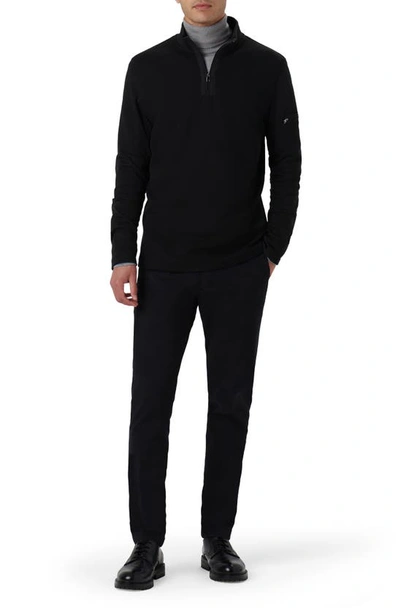 Bugatchi Quarter Zip Pullover In Caviar