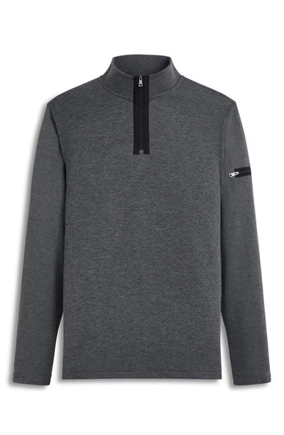 Bugatchi Quarter Zip Pullover In Anthracite