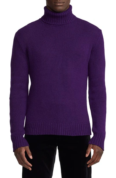 Shop Ralph Lauren Purple Label Cashmere Turtleneck Sweater In Zermatt Purple