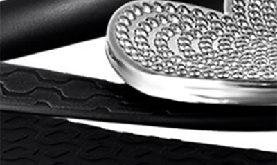 Ipanema Wave Heart Flip Flop In Black/ Silver