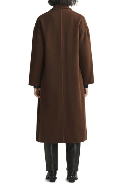 Shop Rag & Bone Thea Double Breasted Wool Coat In Dark Brown