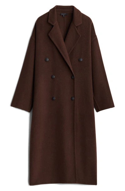 Shop Rag & Bone Thea Double Breasted Wool Coat In Dark Brown