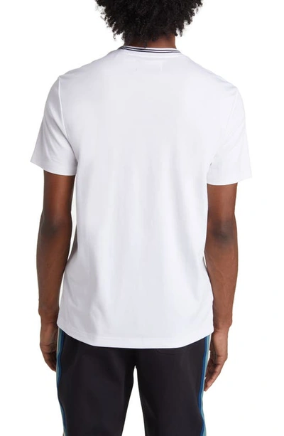 Shop Original Penguin Slim Fit Logo Graphic Cotton Interlock T-shirt In Bright White