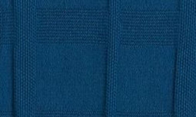 Shop Original Penguin Jacquard Knit Quarter Zip Polo In Poseidon Blue