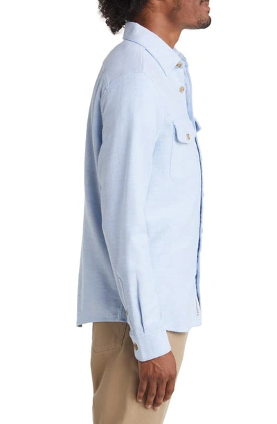 Shop Original Penguin Slim Fit Solid Overshirt In Azure Blue