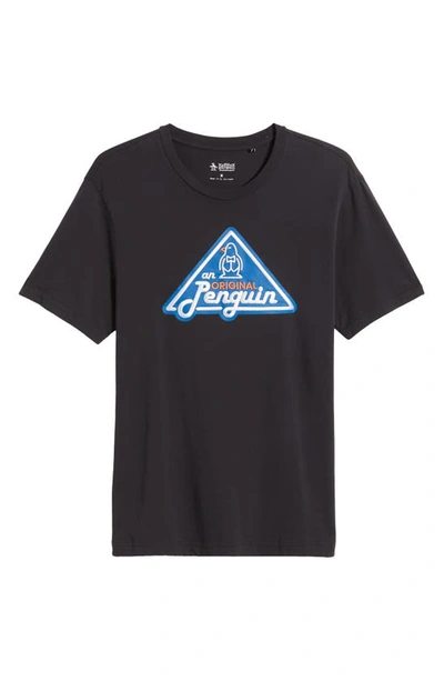 Shop Original Penguin Triangle Logo Graphic T-shirt In True Black