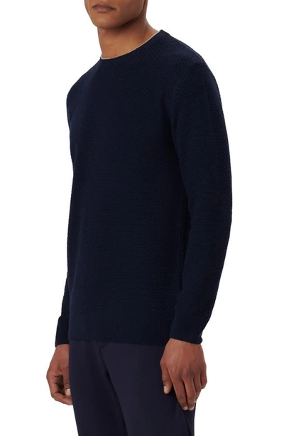 Shop Bugatchi Merino Wool & Cashmere Blend Waffle Stitch Sweater In Navy