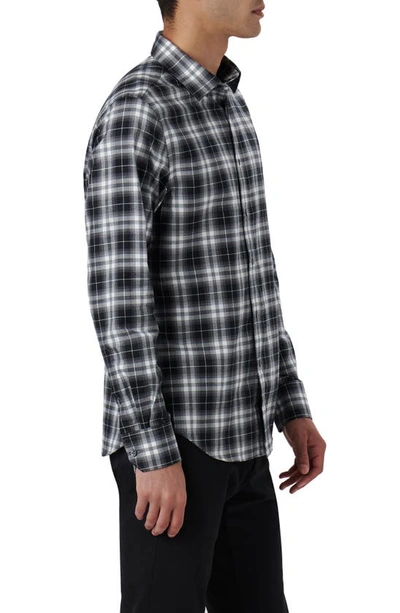 Bugatchi Julian Shaped Fit Plaid Cotton Button-up Shirt In Black
