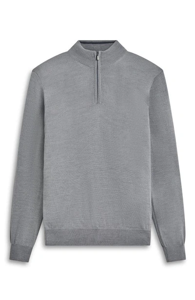 Bugatchi Quarter Zip Merino Wool Pullover In Cement