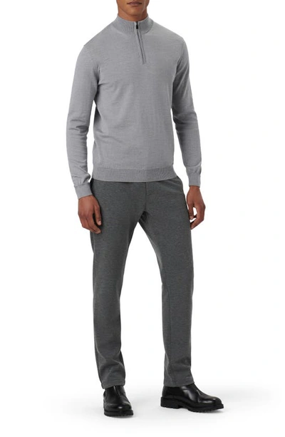 Bugatchi Quarter Zip Merino Wool Pullover In Cement