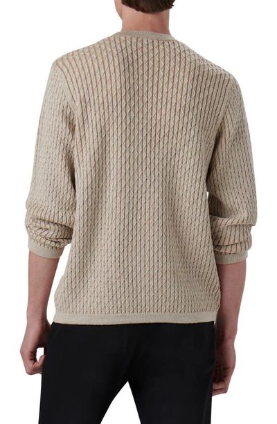 Shop Bugatchi Merino Wool Diamond Stitch Sweater In Chalk