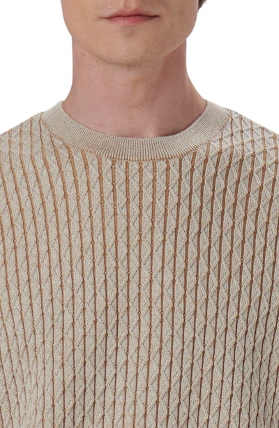 Shop Bugatchi Merino Wool Diamond Stitch Sweater In Chalk