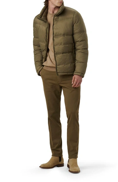 Bugatchi Water Repellent Insulated Puffer Jacket In Khaki